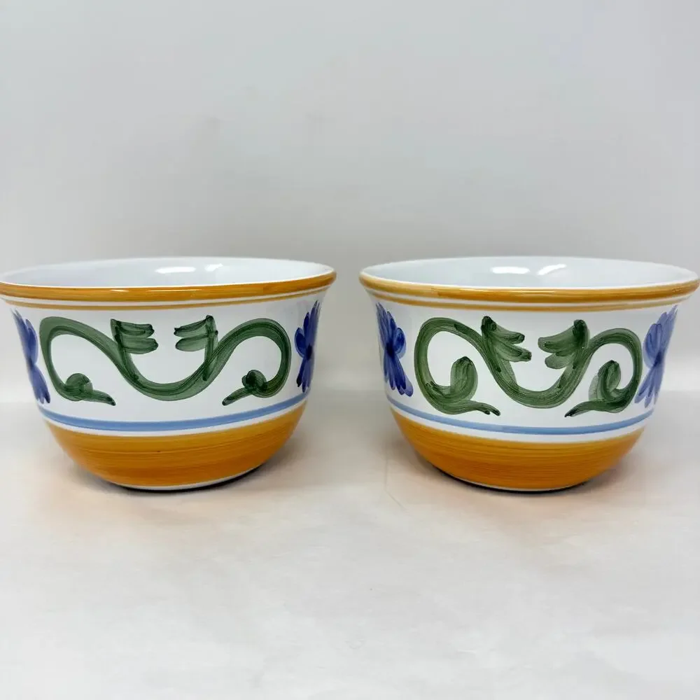 Williams Sonoma Marisol #24 #44 Hand Painted Italy Bowls Set of 2 Rare
